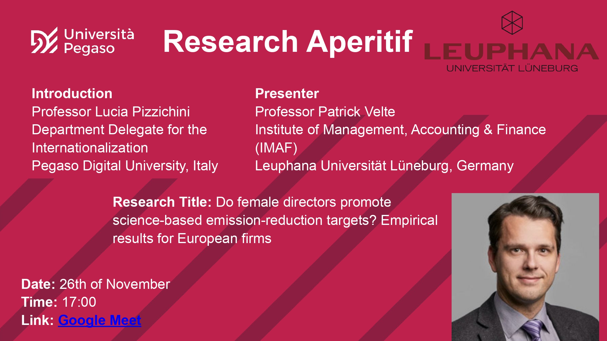 Research Aperitif with Professor Patrick Velte-  November 26, 2025